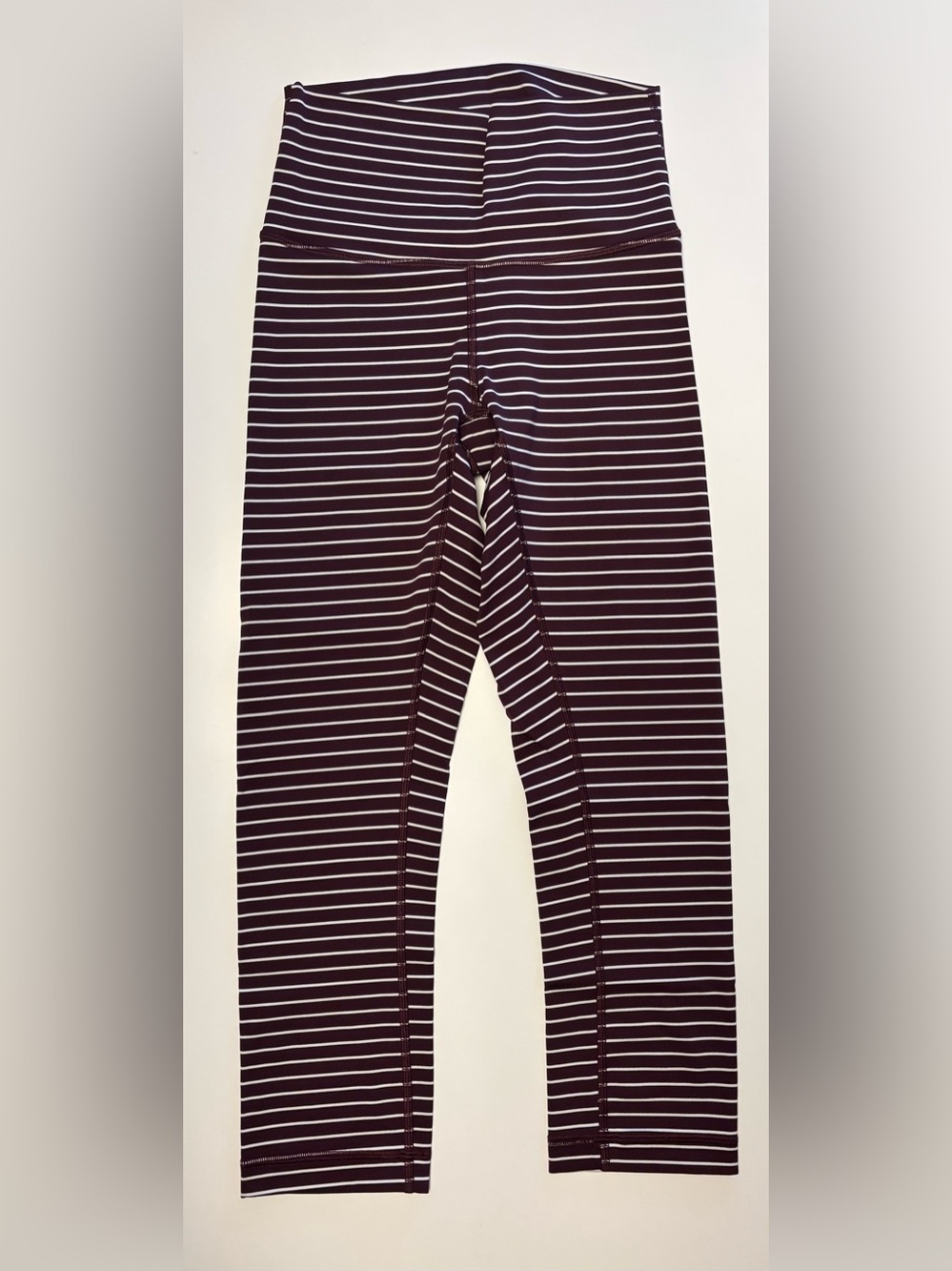 Lululemon Striped Leggings - Burgundy/White